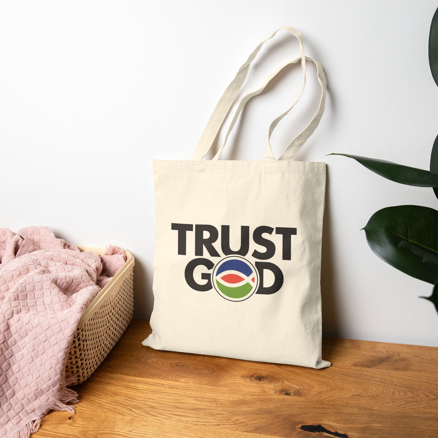 Cotton Canvas Tote Bag TRUST GOD