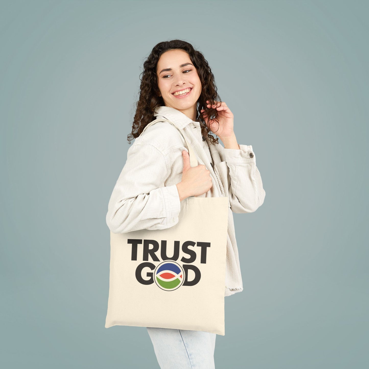 Cotton Canvas Tote Bag TRUST GOD