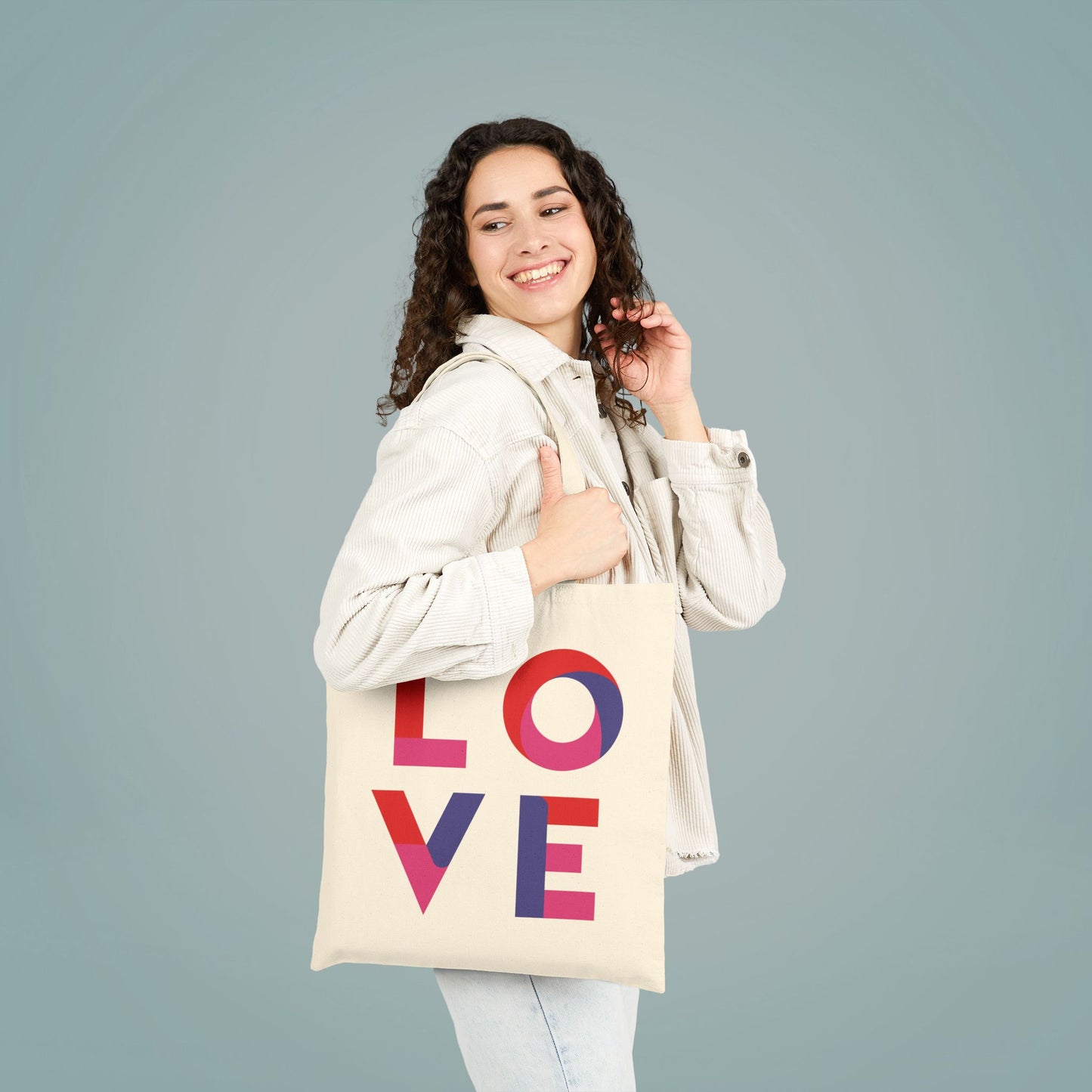 Cotton Canvas Tote Bag LOVE